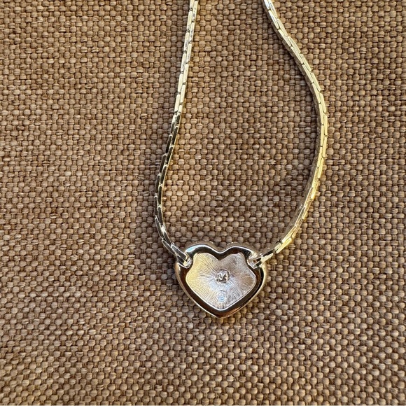 Swarovski Pavé Crystal Puffy Heart Pendant Silver tone Necklace 16" - Picture 7 of 7